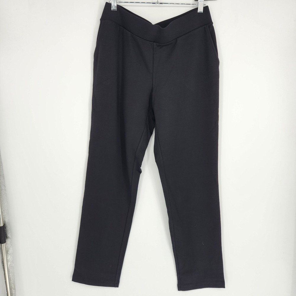 J.Jill Pure Jill Affinity Slim-Leg Pants Black French Terry Size M NEW